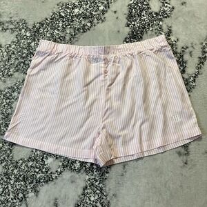Tommy Hilfiger Pajama Shorts Womens Size XL light Pink White Striped‎ Pull On